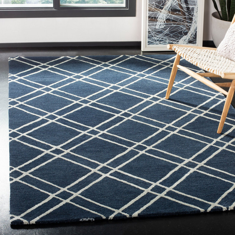 Charlton Home® Milroy HandTufted Wool Navy Area Rug & Reviews Wayfair